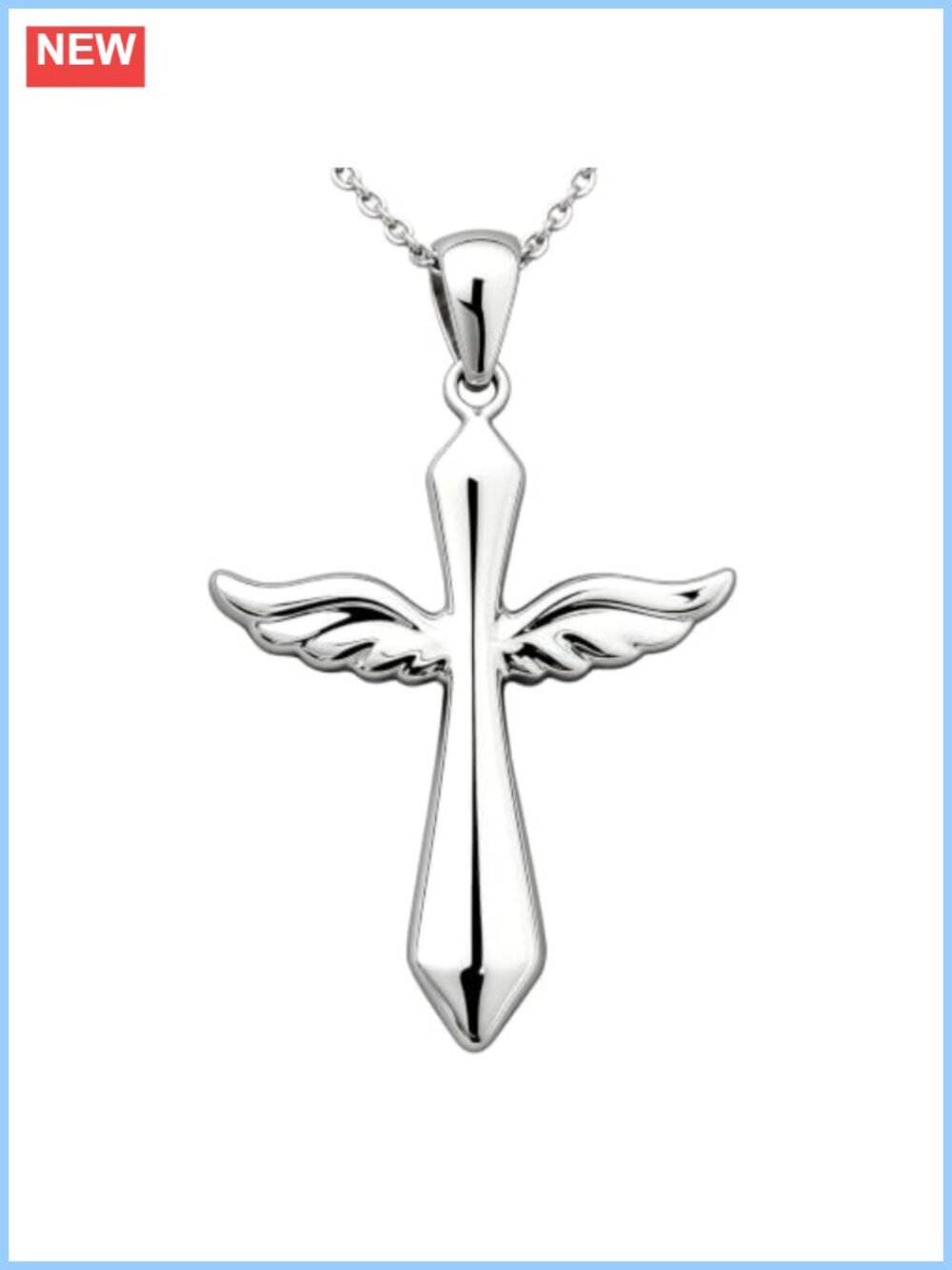 14K Gold Plated Angel Wings Cross Necklace 18-20" Dainty Pendant